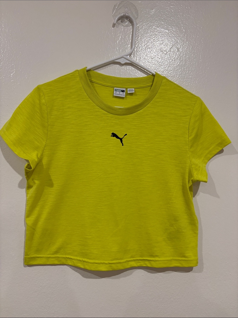 Puma Bright Yellow Cropped Logo Tee